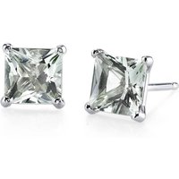 Green Amethyst Legacy Simplicity Stud Earrings in 9ct White Gold