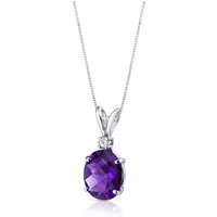 Amethyst and Diamond Bejewel Pendant Necklace in 9ct White Gold