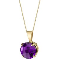 Amethyst Intuition Simplicity Pendant Necklace in 9ct Gold