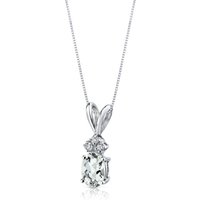 Green Amethyst and Diamond Embellished Bejewel Pendant Necklace in 9ct White Gold