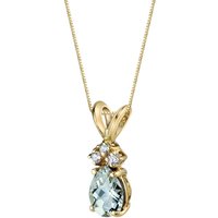 Green Amethyst and Diamond Embellished Modest Pendant Necklace in 9ct Gold
