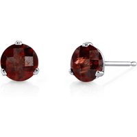Garnet Intuition Simplicity Earrings in 9ct White Gold, Small