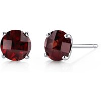Garnet Intuition Simplicity Stud Earrings in 9ct White Gold, Small