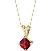 Garnet Cherish Simplicity Pendant Necklace in 9ct Gold