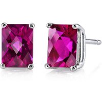 Ruby Flourish Simplicity Stud Earrings in 9ct White Gold