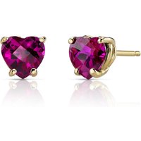 Ruby Petite Infatuation Heart Stud Earrings in 9ct Gold