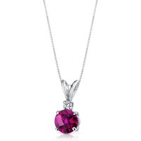 Ruby and Diamond Petite Intuition Pendant Necklace in 9ct White Gold