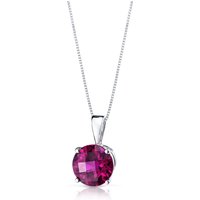Ruby Intuition Simplicity Pendant Necklace in 9ct White Gold
