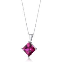Ruby Legacy Simplicity Pendant Necklace in 9ct White Gold