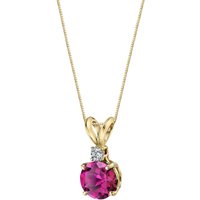 Ruby and Diamond Petite Intuition Pendant Necklace in 9ct Gold