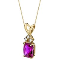 Ruby and Diamond Embellished Flourish Pendant Necklace in 9ct Gold