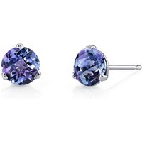 Alexandrite Intuition Simplicity Earrings in 9ct White Gold, Small