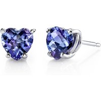 Alexandrite Petite Infatuation Heart Stud Earrings in 9ct White Gold