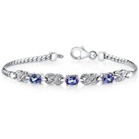 Alexandrite & CZ Bejewel Infinity Tennis Bracelet in Sterling Silver