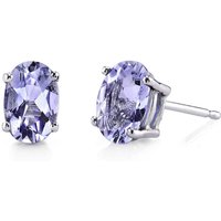 Tanzanite Bejewel Simplicity Stud Earrings in 9ct White Gold