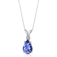 Alexandrite and Diamond Modest Pendant Necklace in 9ct White Gold
