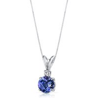 Alexandrite and Diamond Petite Intuition Pendant Necklace in 9ct White Gold
