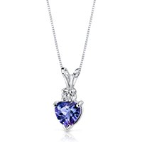 Alexandrite and Diamond Petite Infatuation Soulmate Heart Pendant Necklace in 9ct White Gold