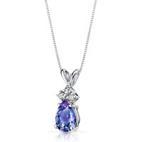 Alexandrite and Diamond Embellished Modest Pendant Necklace in 9ct White Gold