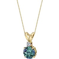 Alexandrite and Diamond Petite Intuition Pendant Necklace in 9ct Gold