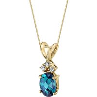 Alexandrite and Diamond Embellished Bejewel Pendant Necklace in 9ct Gold