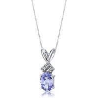 Tanzanite and Diamond Embellished Bejewel Pendant Necklace in 9ct White Gold