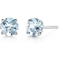 Aquamarine Intuition Simplicity Stud Earrings in 9ct White Gold, Small