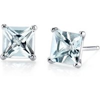 Aquamarine Legacy Simplicity Stud Earrings in 9ct White Gold