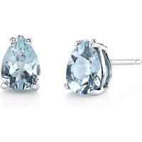 Aquamarine Modest Simplicity Stud Earrings in 9ct White Gold
