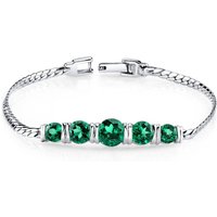 Emerald Intuition Tennis Bracelet in Sterling Silver