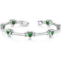 Emerald Desire Tennis Bracelet in Sterling Silver