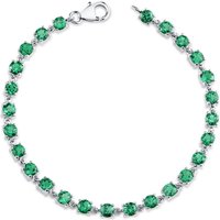 Emerald Tennis Bracelet in Sterling Silver