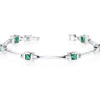 Emerald Legacy Bezel Tennis Bracelet in Sterling Silver