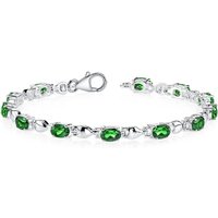 Emerald Bejewel Symmetrical Tennis Bracelet in Sterling Silver