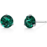 Emerald Intuition Simplicity Earrings in 9ct White Gold, Small