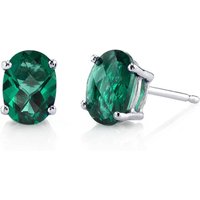 Emerald Bejewel Simplicity Stud Earrings in 9ct White Gold