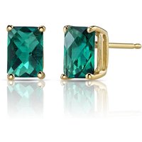 Emerald Flourish Simplicity Stud Earrings in 9ct Gold