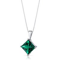 Emerald Legacy Simplicity Pendant Necklace in 9ct White Gold