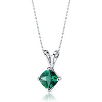 Emerald Cherish Simplicity Pendant Necklace in 9ct White Gold