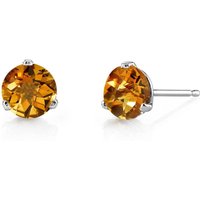 Citrine Intuition Simplicity Earrings in 9ct White Gold, Small