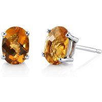 Citrine Bejewel Simplicity Stud Earrings in 9ct White Gold