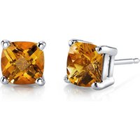 Citrine Cherish Simplicity Stud Earrings in 9ct White Gold