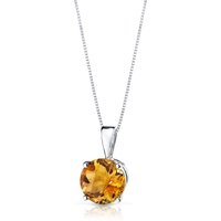 Citrine Intuition Simplicity Pendant Necklace in 9ct White Gold