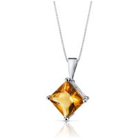 Citrine Legacy Simplicity Pendant Necklace in 9ct White Gold