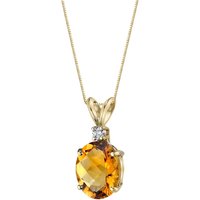 Citrine and Diamond Bejewel Pendant Necklace in 9ct Gold