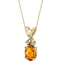 Citrine and Diamond Embellished Bejewel Pendant Necklace in 9ct Gold