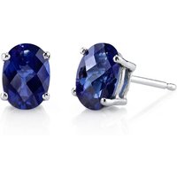 Sapphire Bejewel Simplicity Stud Earrings in 9ct White Gold