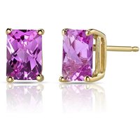 Pink Sapphire Flourish Simplicity Stud Earrings in 9ct Gold