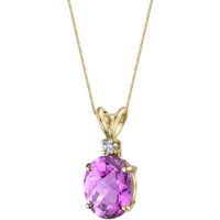 Pink Sapphire and Diamond Bejewel Pendant Necklace in 9ct Gold