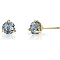 Aquamarine Petite Intuition Simplicity Earrings in 9ct Gold